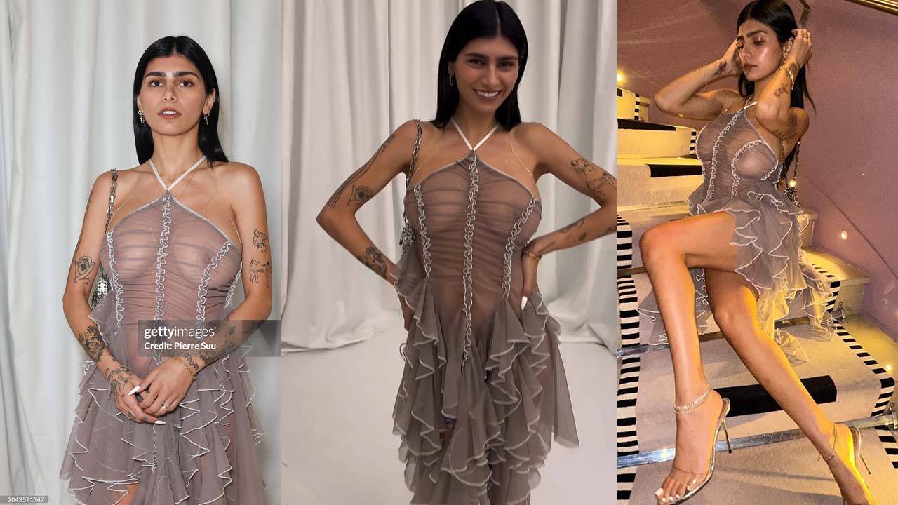 Mia Khalifa See Through Party Dress