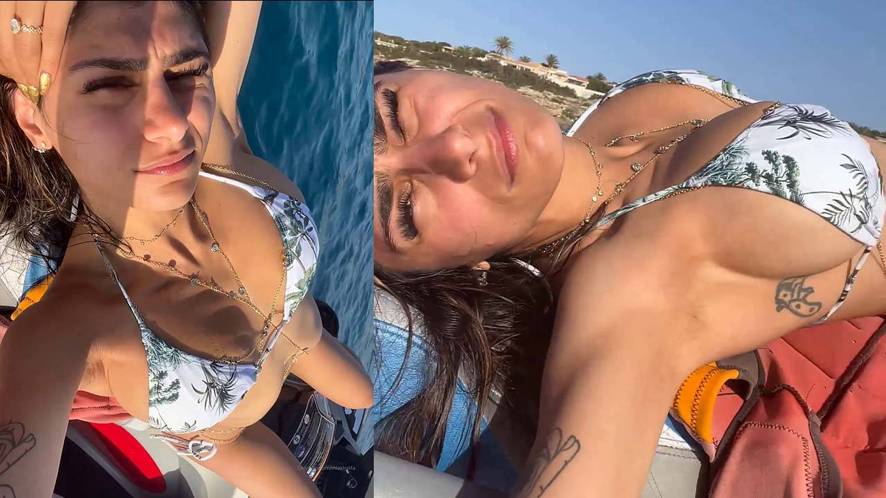 Mia Khalifa Being Sexy Strip On Jet Ski