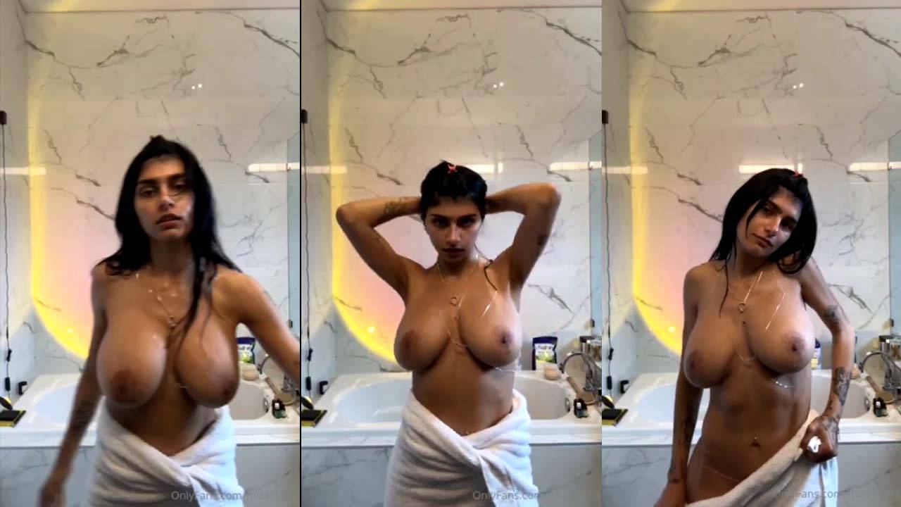 Mia Khalifa Bare Big Boobs After Shower Latest Leaked