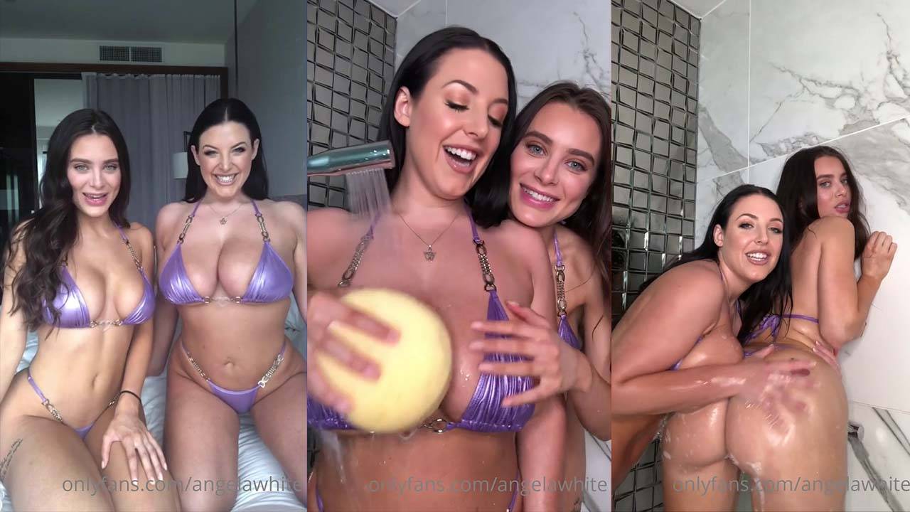 Lana Rhoades & Angela White Lana Soapy Showers Are So Much Better With Lana's Ass
