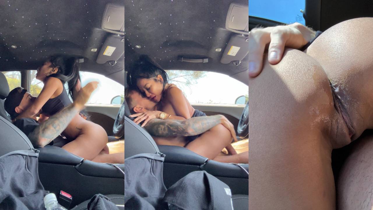 CJ Miles - intense cock riding and kissing in a car - HornySimp